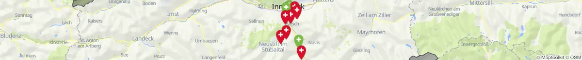 Kartenansicht für Apotheken-Notdienste in der Nähe von Ellbögen (Innsbruck  (Land), Tirol)